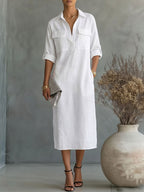 Limited-Time Offer: 49% OFF🔥 Women's Linen Button Down Utility Dress with Pockets