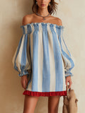 Contrast Hem Striped Mini Dress