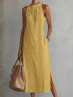 Sleeveless Linen Maxi Dress