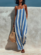 Striped Linen Jumpsuit