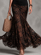 Retro Mesh Mermaid Skirt Set