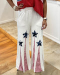 Independence Day Patchwork Flared Pants