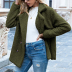 🎄Christmas Sale🔥Loose Lapel Winter Button Jacket Cardigant Fluffy Coat - 51% OFF