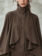 High-Neck Cape Mini Dress