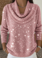🎄 CLEARANCE SALE🔥 Women's Elegant Solid Color Loose Shiny Sweater