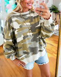 Stylish Camouflage Crew-Neck Pullover