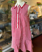 Gingham Scallop Mini Dress