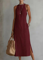 Sleeveless Linen Maxi Dress