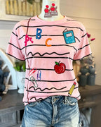 School Day Sequin Striped T-Shirt