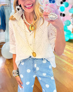 The Eyelet Scallop Blouse