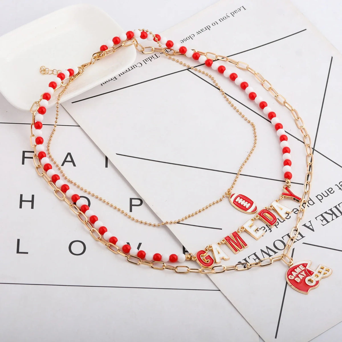 Football Helmet Stacking Design Necklace