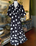 Polka Dot Pleated Maxi Dress
