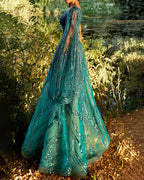 Sequined One-shoulder Pouf Dress