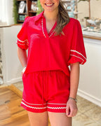 Zero Effort Ric Rac Shorts Set