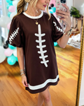 Unique Football-stitched Sequined Dress