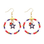 Independence Day Beaded Star Earrings