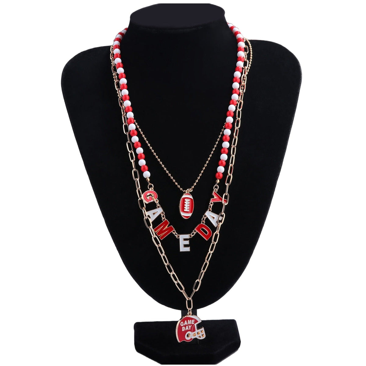 Football Helmet Stacking Design Necklace