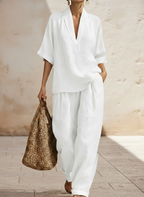 ⏰ LAST DAY SAVE 50% 💥Women's Casual And Cozy Minimalist Linen Two-piece Set