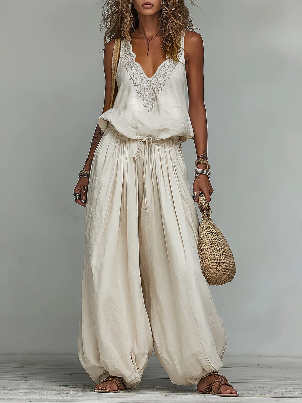 Bohemian Balloon Pants Set