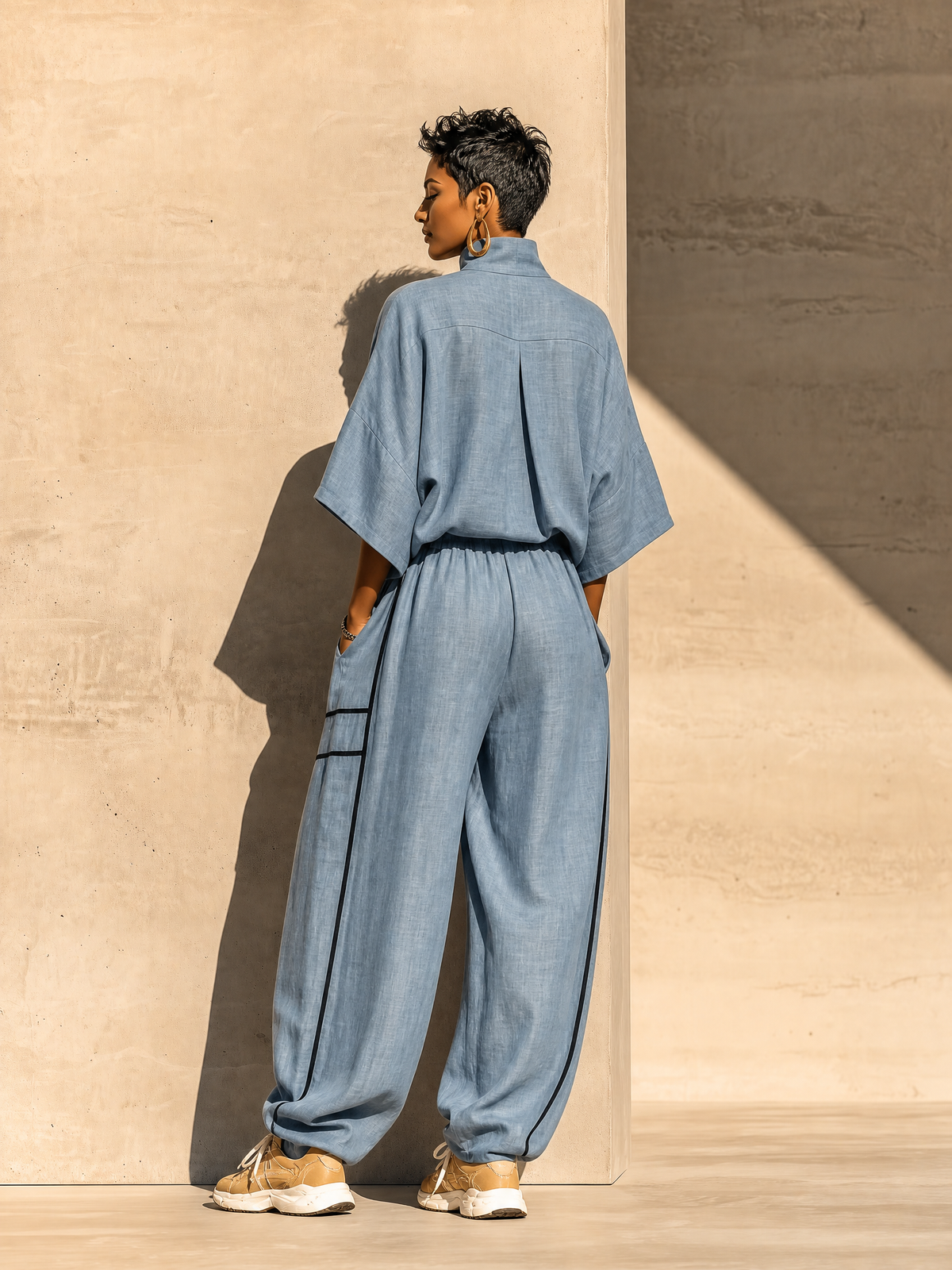 Relaxed Turtleneck Wide-Leg Set