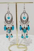 Long Fringe Earrings Turquoise Alloy Women's Decorative Earrings