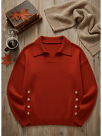 🎄 New Arrivals🔥Women's Comfortable Metal Buckle Pullover Knit Sweater