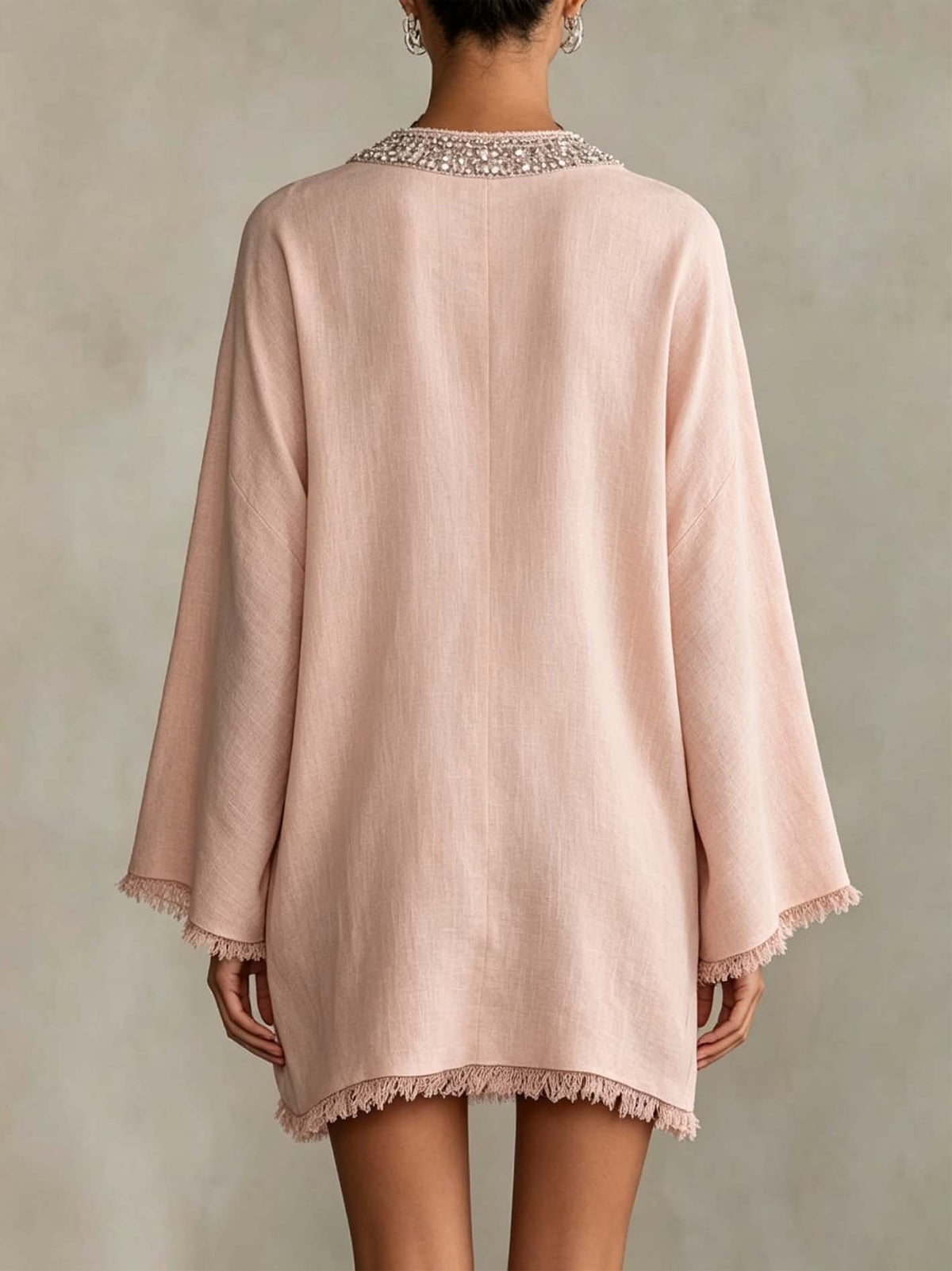 Bohemian Rhinestone Fringe Mini Dress