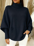 🎄 New Arrivals🔥Women's Fashionable Casual Solid-Color High-Neck Sweater