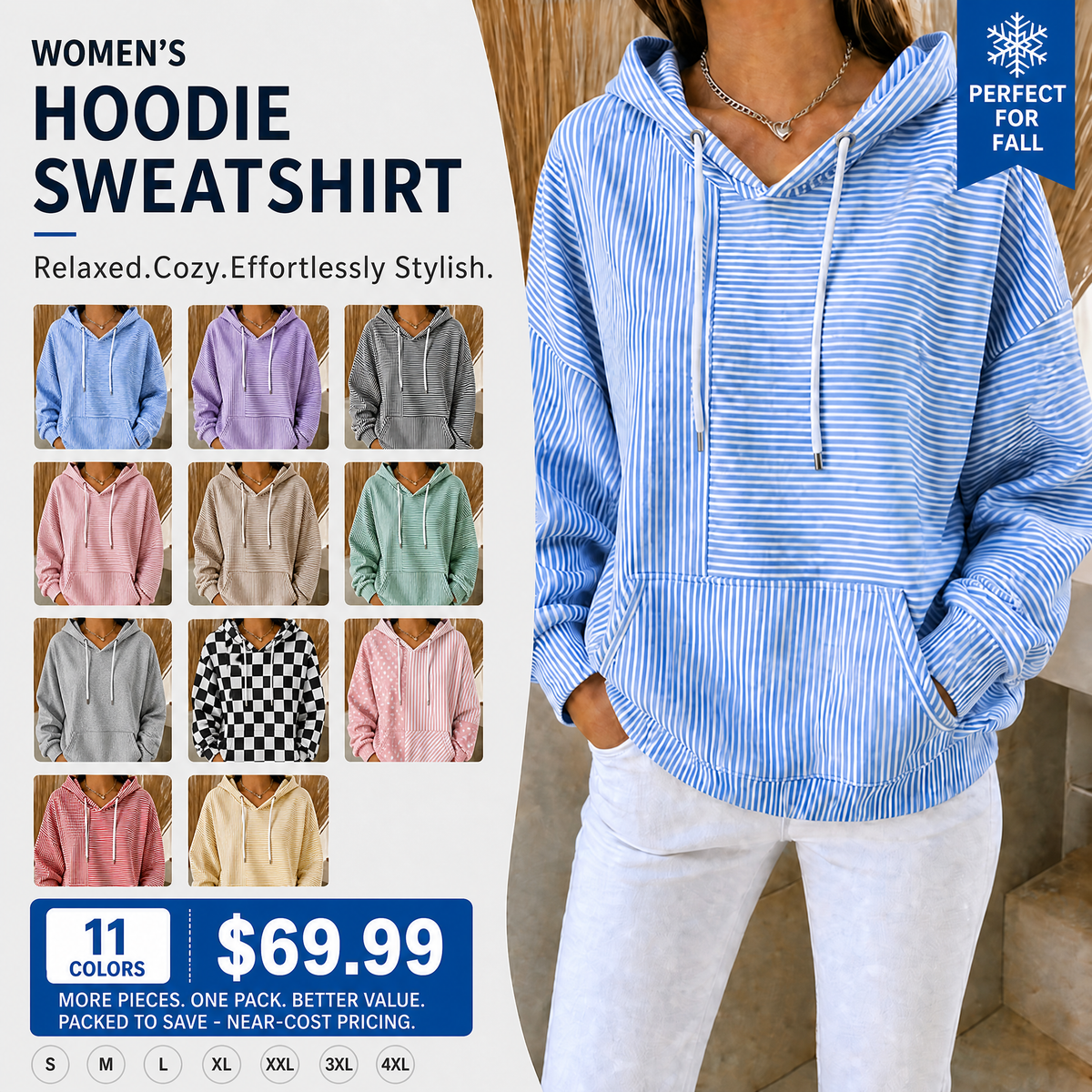 New Arrivals🔥Women Striped Long Sleeve Casual Daily Spring/Fall Hoodie