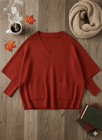 CLEARANCE SALE🔥Women's Casual Solid Color V-Neck Sweater