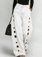 Women's New High-waisted Casual Loose Wide-leg Jeans