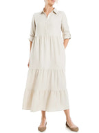 ⏰ LAST DAY SAVE 50% 💥Women's Tiered Long Sleeve Gauze Shirtdress