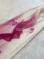 Sequinned Flower Embroidered Gradient Color Sleeveless Spaghtti-Neck Evening Maxi Dresses