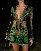 Sexy Sequin Crystal Mini Dress - 01