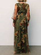 Oil Painting Printed Mesh Women's Dress