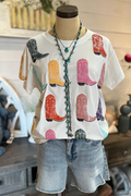 Cowboy Sequin Boots Tee