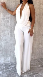 Top y pantalón de mujer con lazo en el cuello y traje de temperamento informal