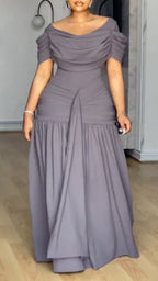 Vestido de Mujer con Cola de Pez y Hombros Descubiertos