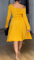 Vestido Elegante Casual de Cuello Redondo para Mujer