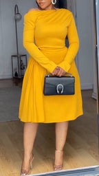 Vestido Elegante Casual de Cuello Redondo para Mujer