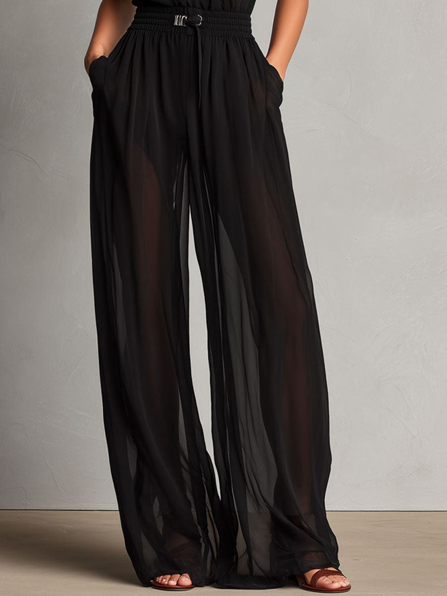 Refined Halter Wide-Leg Jumpsuit