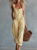 Retro Zip-Front Belted Jumpsuit