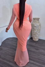 Vestido de fiesta elegante plisado ajustado para mujer