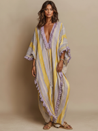 Color-Block Stripe Maxi Dress