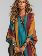 Contrast Cotton-Linen Maxi Dress