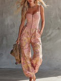 Pink Camouflage Cargo Jumpsuit