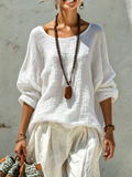 Cotton Crew-Neck Long-Sleeve T-Shirt