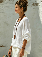 Cotton Crew-Neck Long-Sleeve T-Shirt