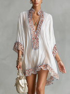 Zebra Patchwork Chiffon Mini Dress