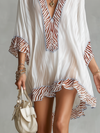 Zebra Patchwork Chiffon Mini Dress